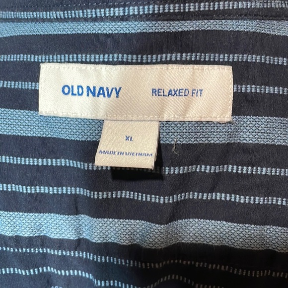 Old Navy Relaxed-Fit Textured-Stripe Short-Sleeve Shirt blue - Picture 7 of 7